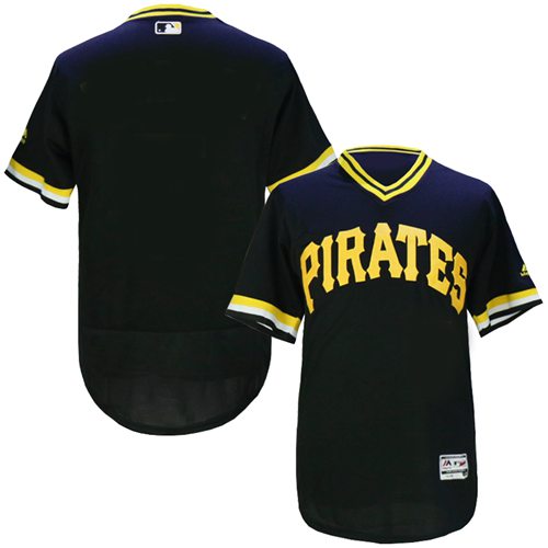 Pirates Blank Black Flexbase Authentic Collection Cooperstown Stitched MLB Jersey - Click Image to Close